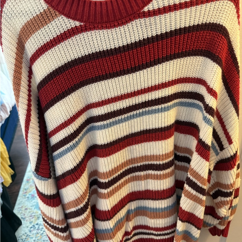 Torrid Red and Cream Striped Sweater 6X - Picture 4 of 4